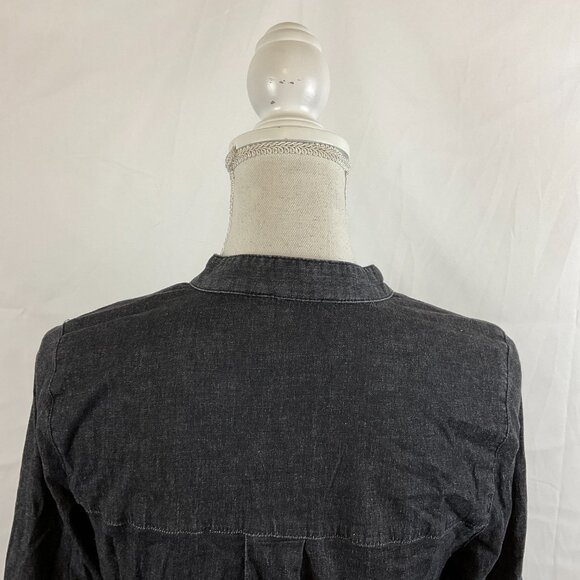 Universal Standard Shirt Dress 3XS Muted Black-Gray Half Button Long Sleeve - Picture 8 of 11